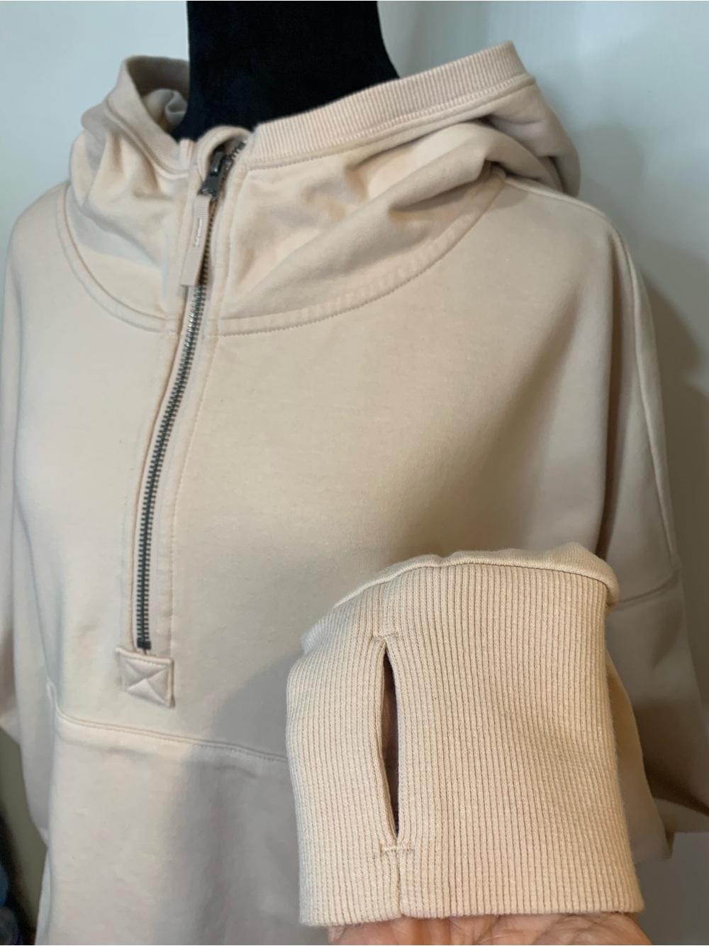 JoyLab NWT XL Cream Half-Zip Hoodie Sweatshirt - Picture 4 of 8